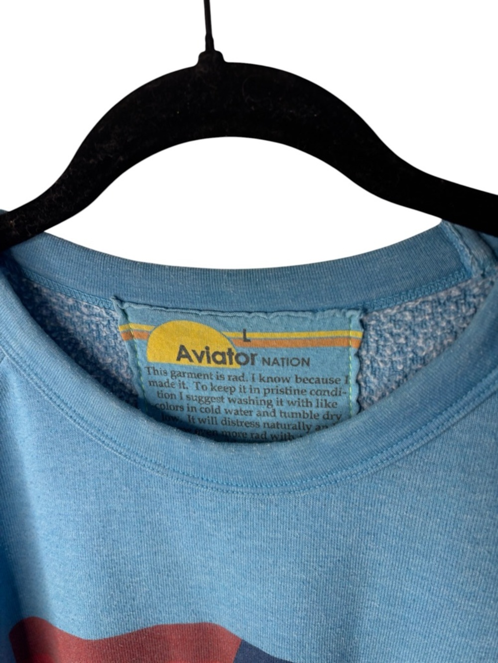 A/V Aviator Nation Women’s Blue Graphic Sweatshirt Medium M - Picture 2 of 3